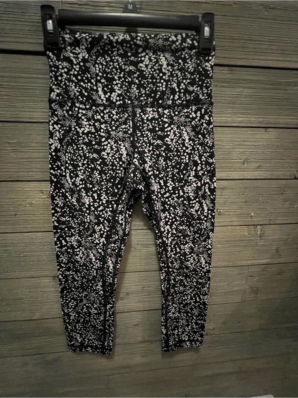 Lululemon Align Crop Leggings 21'  Black with White Splatter